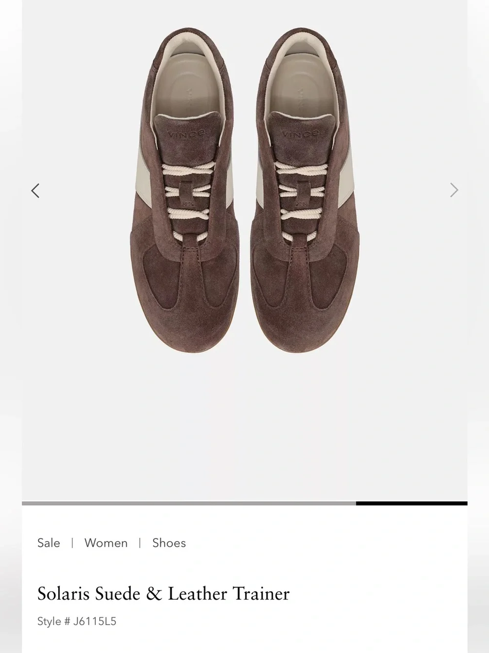 Vince Brown Suede Trainer with Cream Leather Accent